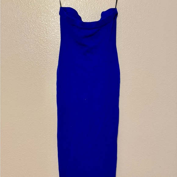 Blue Strapless Dress - Picture 3 of 4